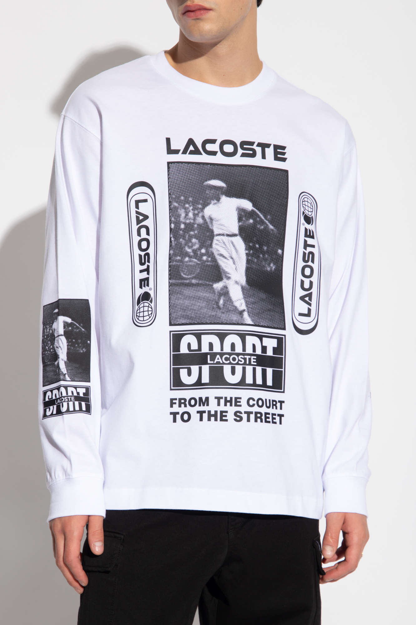 SchaferandweinerShops KR - White Lacoste logo swimshorts in